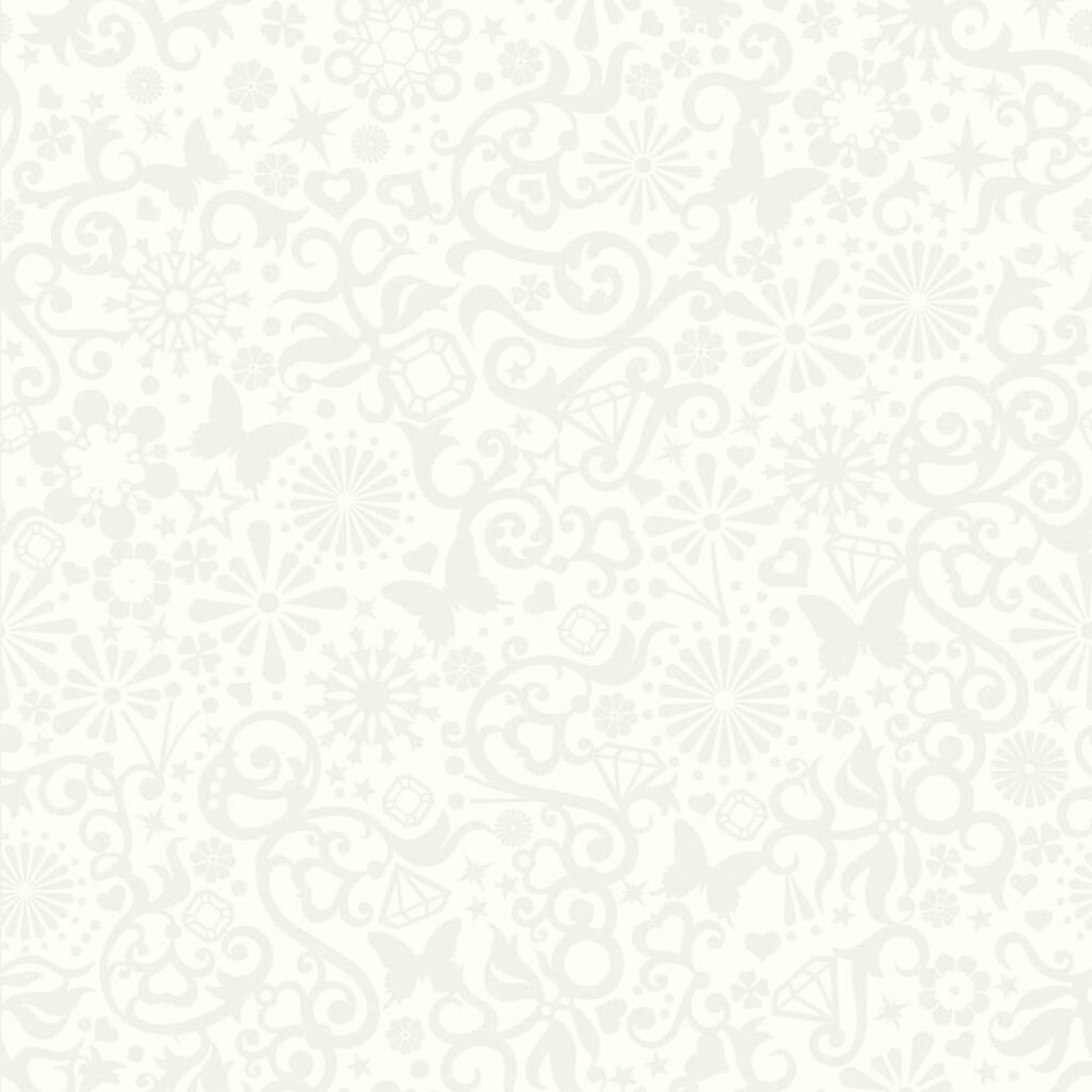 Petit Papillon White Wallpaper