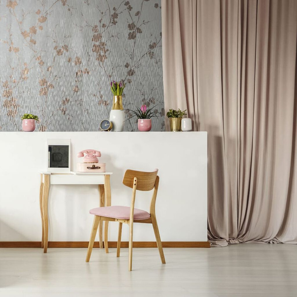 theia blossom mist & rose gold wallpaper