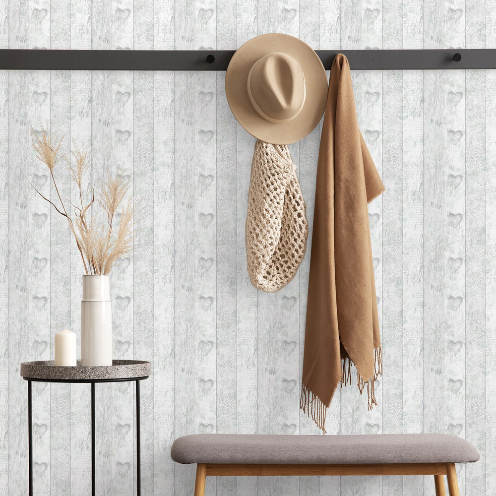 Wood Plank Love Heart Wallpaper