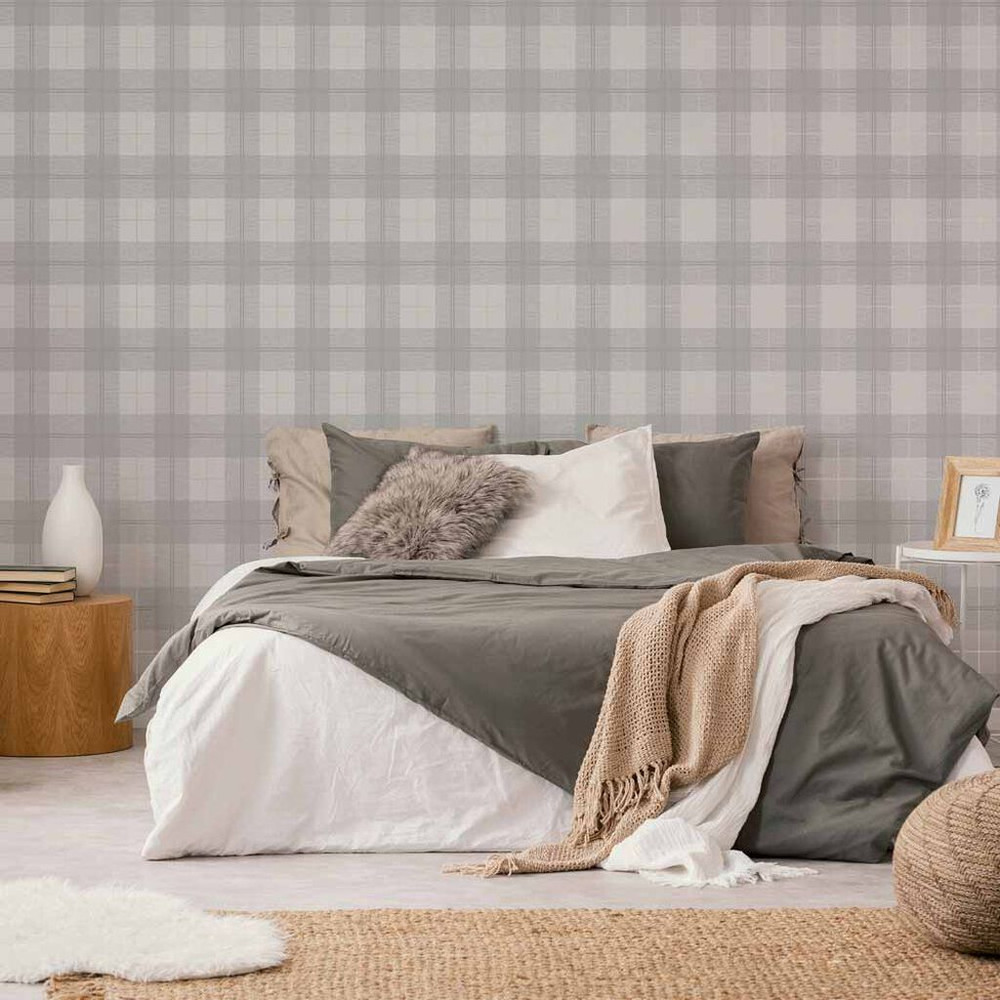 heritage tweed grey wallpaper