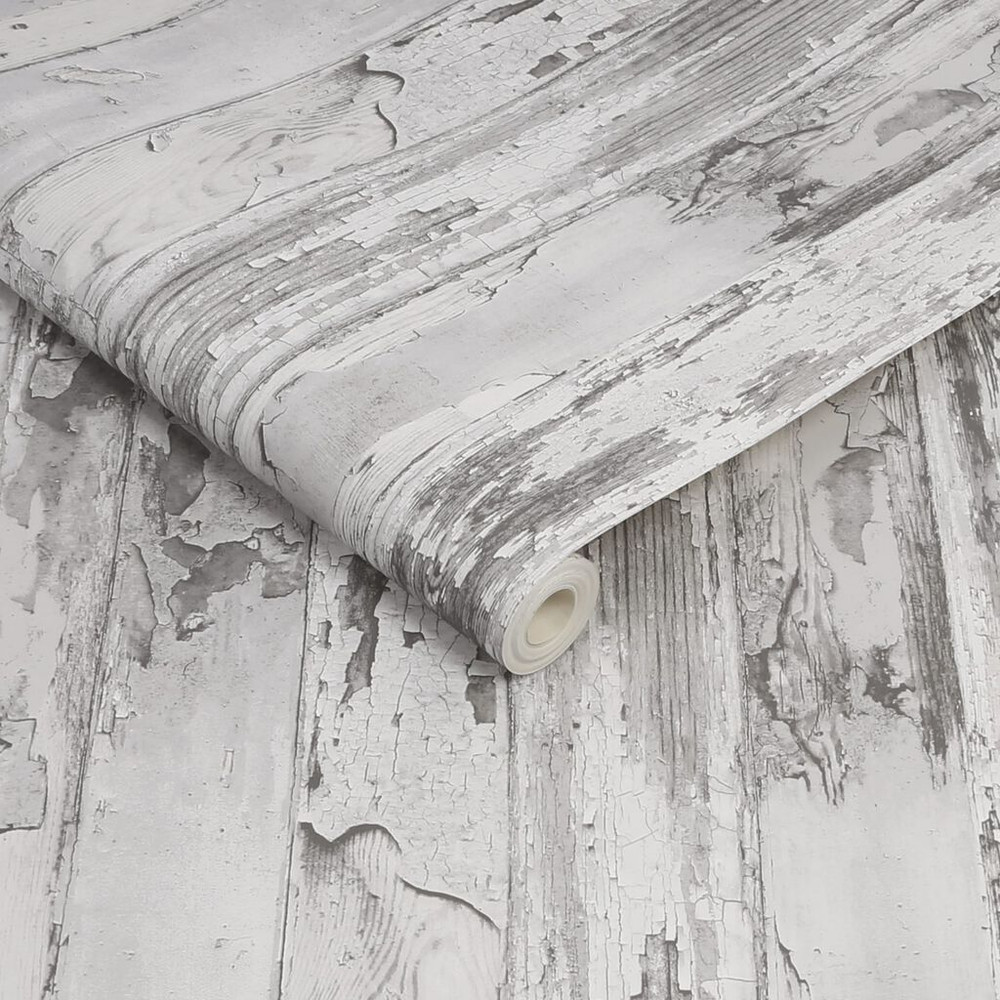distressed wood grey wallpaper