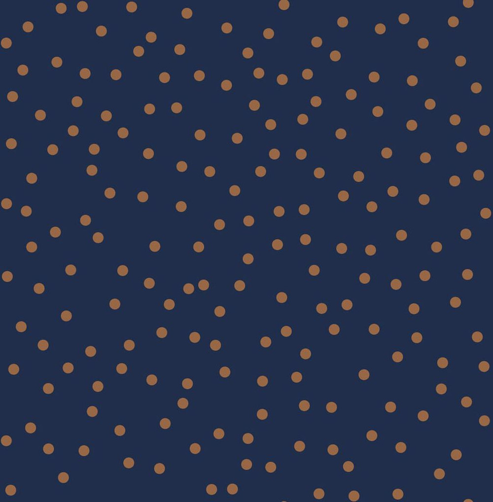 confetti navy & copper wallpaper