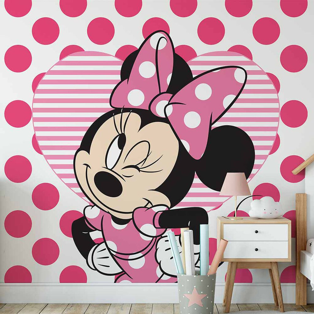 disney minnie & hearts mural