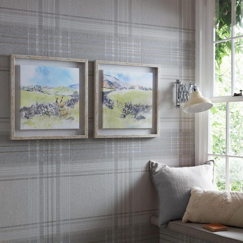 country meadow framed floating canvas