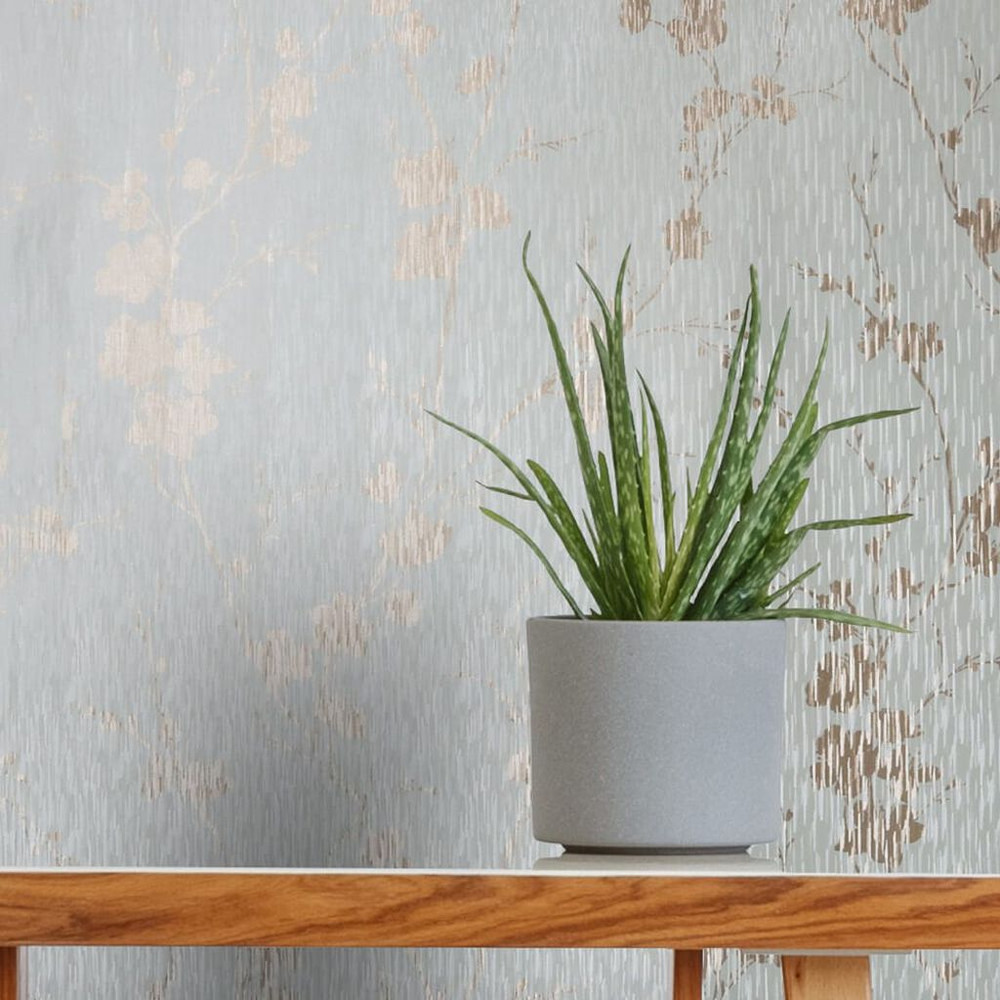 theia blossom duck egg wallpaper