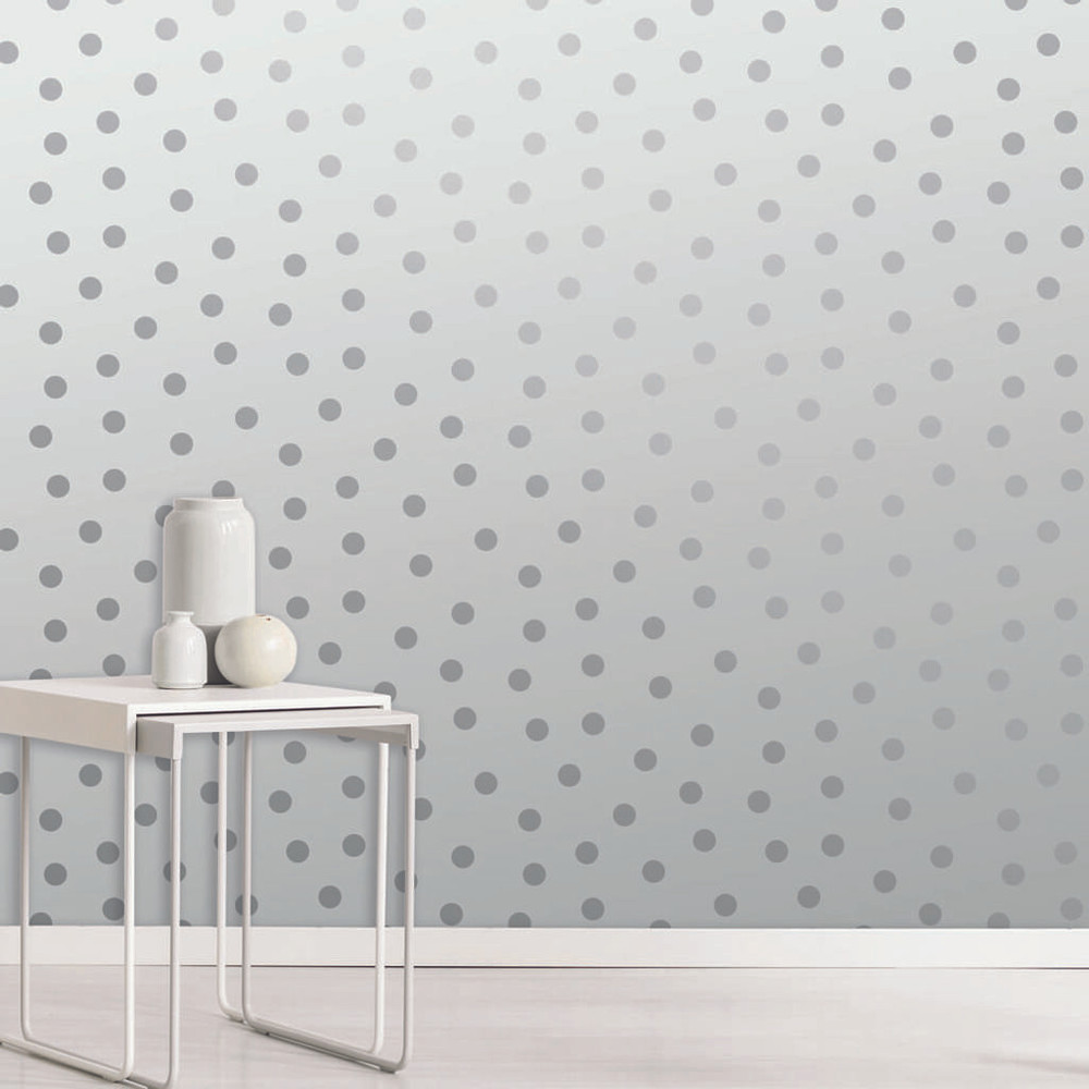 Starlight Spots Silver Wallpaper