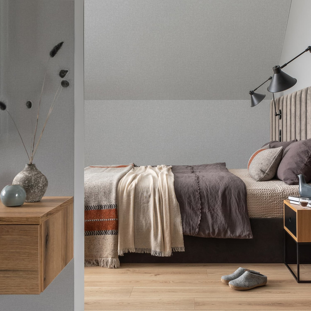 Fresca Plain Mid Grey Wallpaper