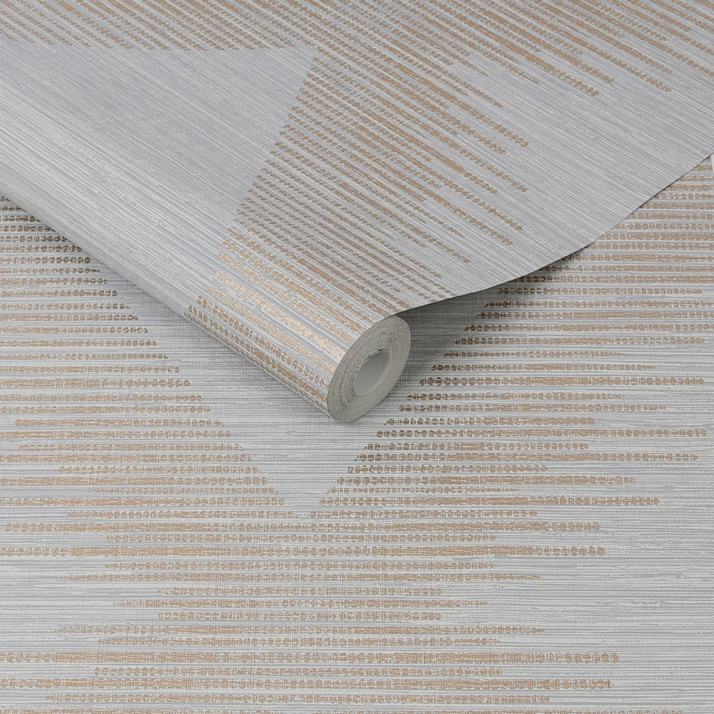 Serenity Geo Grey And Rose Gold Wallpaper