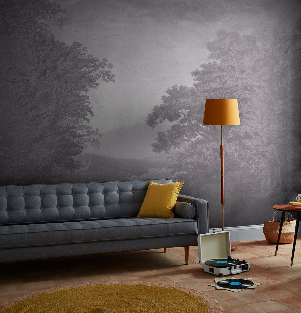 Sketch Forest Silver Bespoke Mural