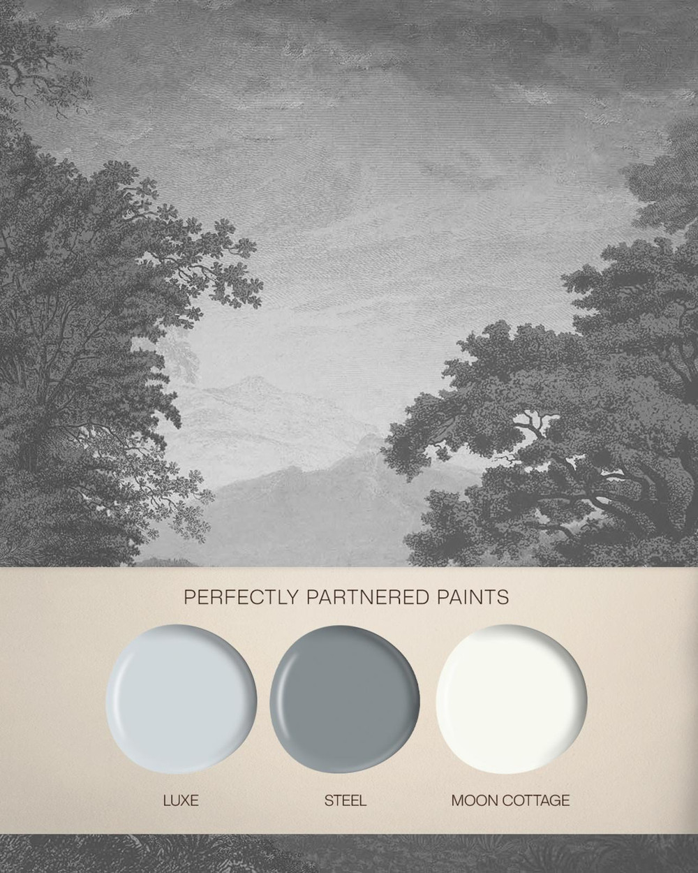 Sketch Forest Silver Bespoke Mural