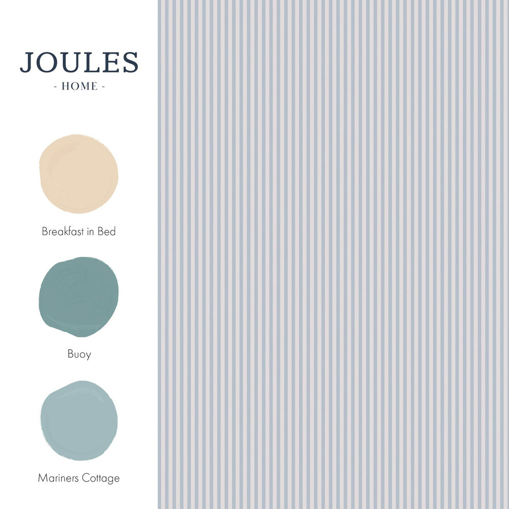 Joules Country Critters Ticking Stripe Blue Wallpaper