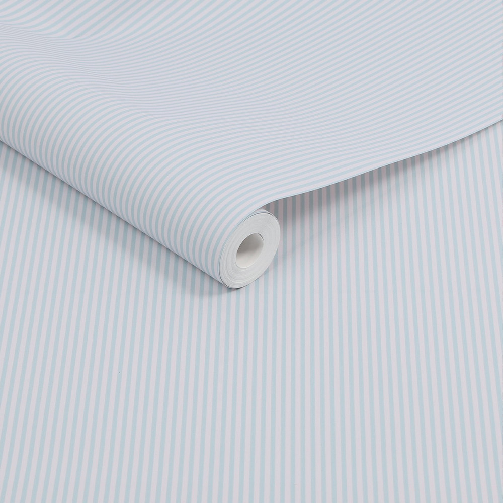 Joules Country Critters Ticking Stripe Blue Wallpaper