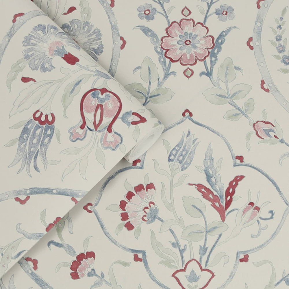 Laura Ashley Foscot Damask Crimson Red Wallpaper