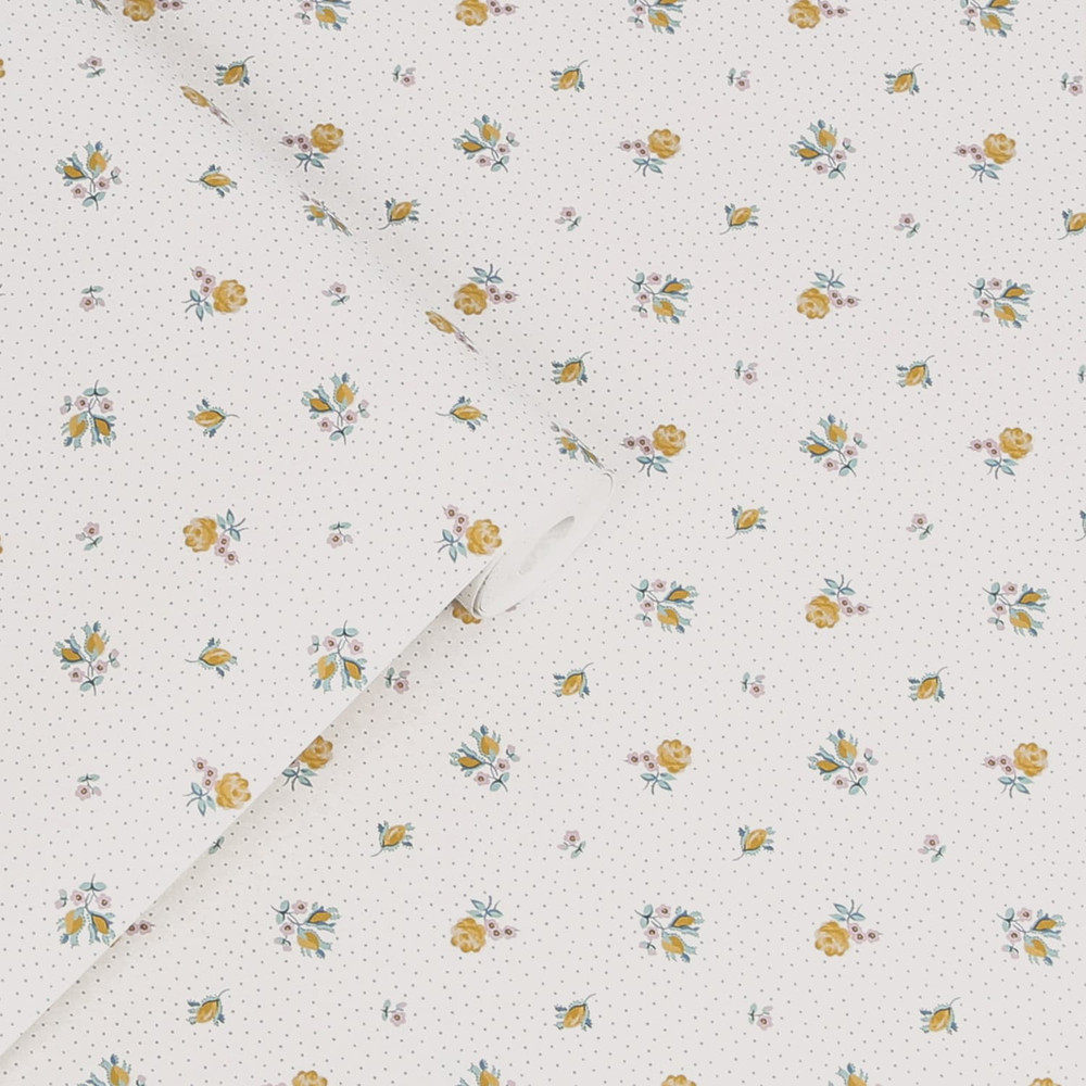 Laura Ashley Claudia’s Friend Pale Ochre Yellow Wallpaper
