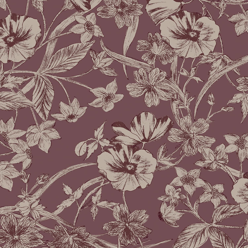 Laura Ashley Summerhill Pale Blackberry Wallpaper