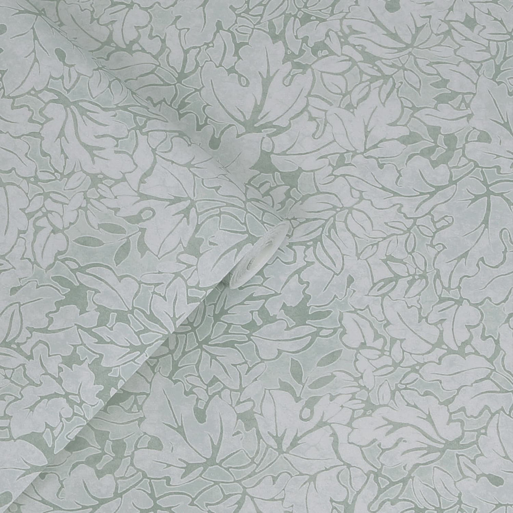 Laura Ashley Corrina Leaf Mineral Green Wallpaper