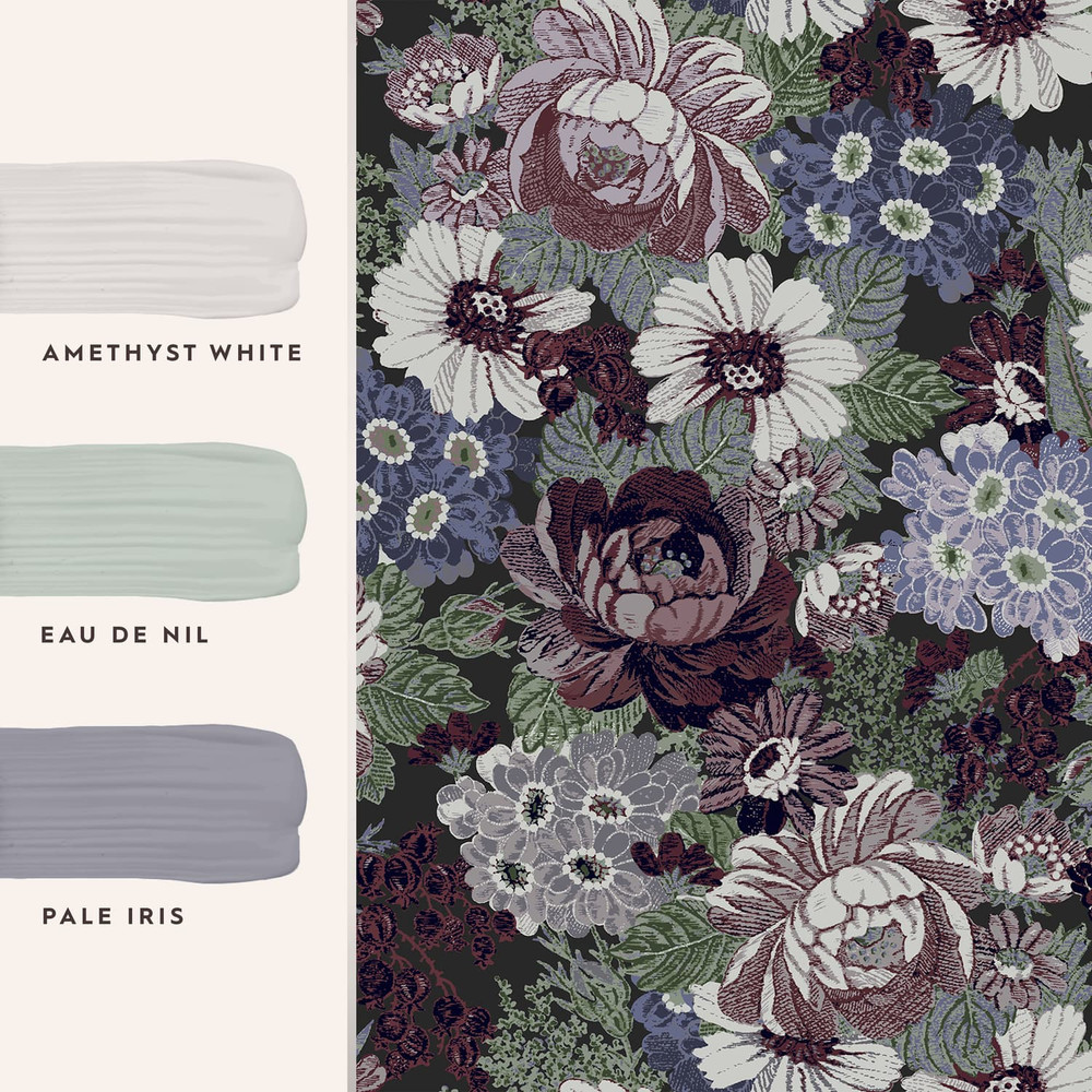 Laura Ashley Honnington Peonies Blackberry Purple Wallpaper