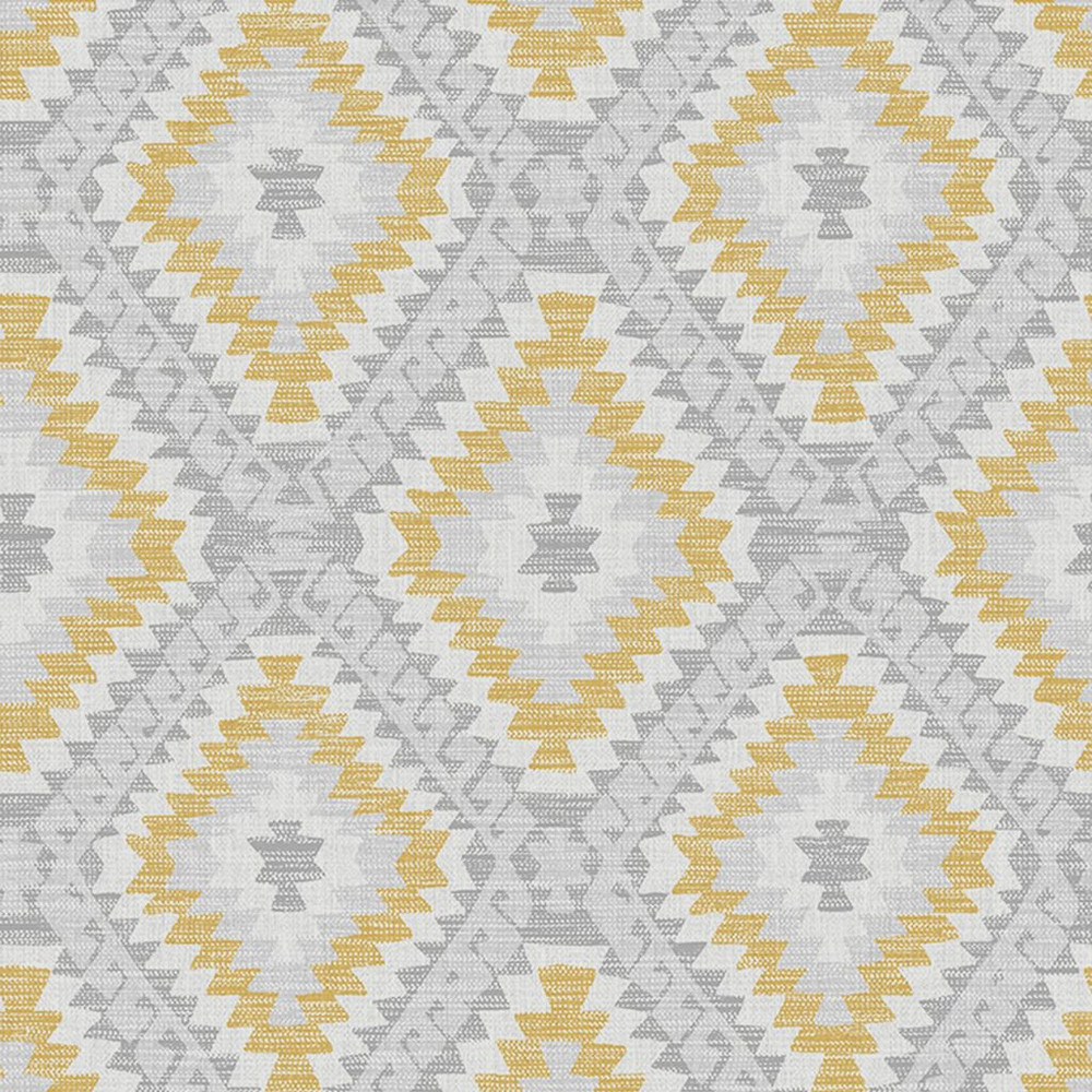 aztec geo ochre wallpaper