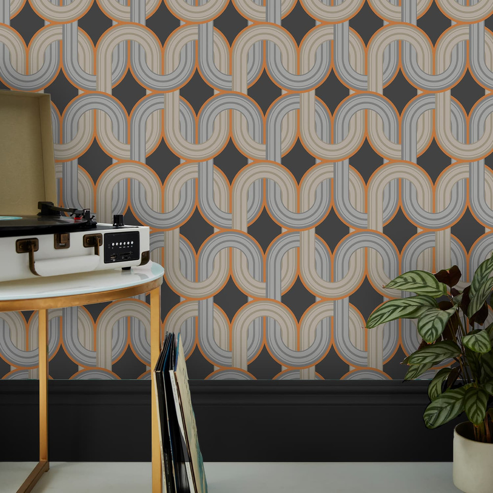 In the Loop Choc Orange Wallpaper