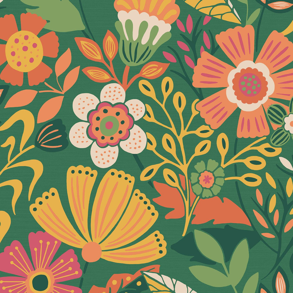 Oopsy Daisy Forest Green Wallpaper