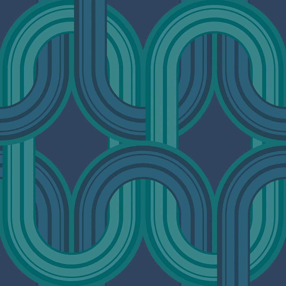 In the Loop Electric Blue Wallpaper