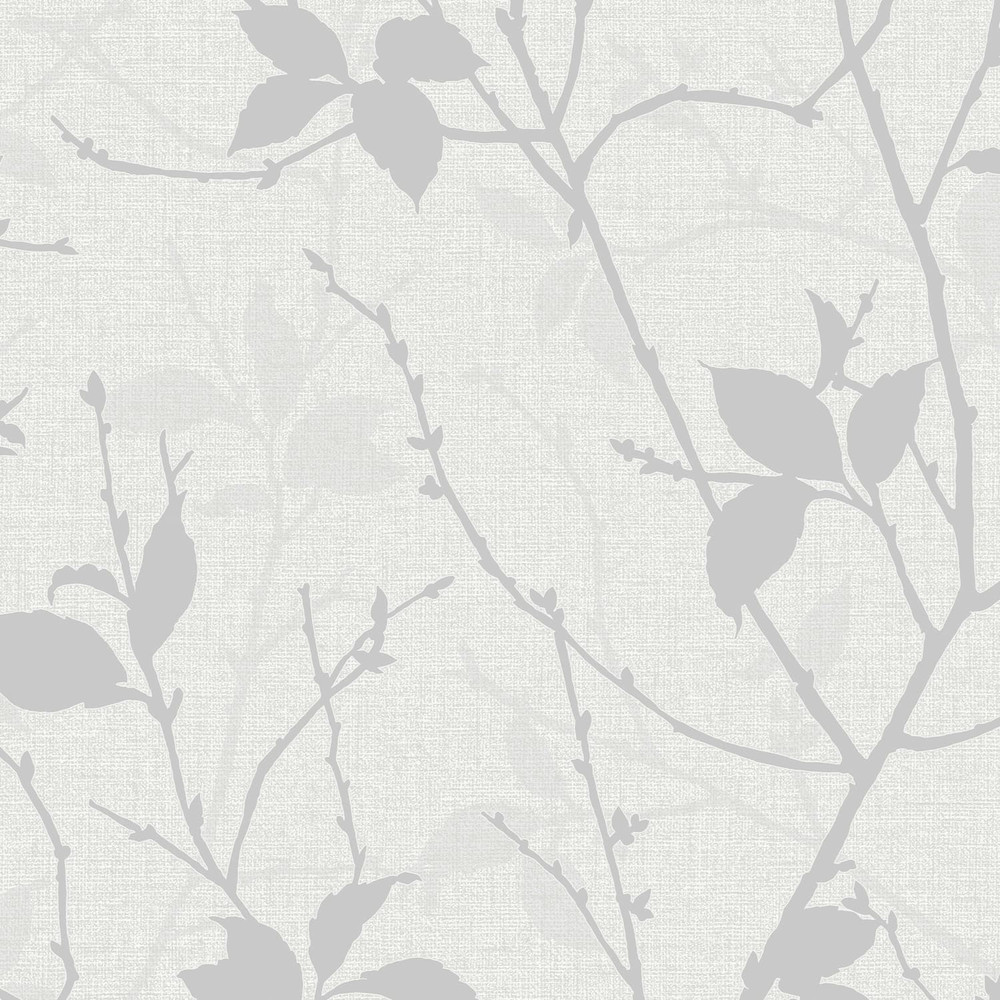 Belle White and Silver Wallpaper