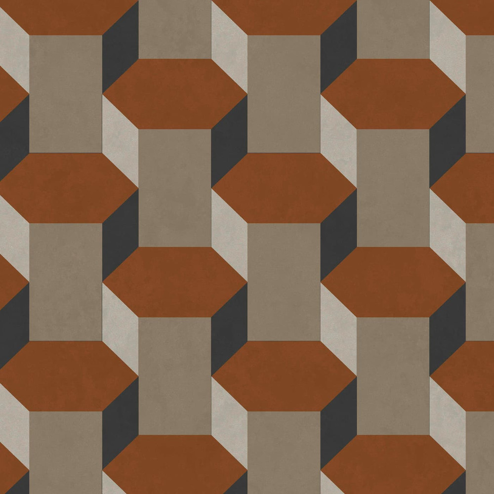 Vintage Geometrics Brown Wallpaper