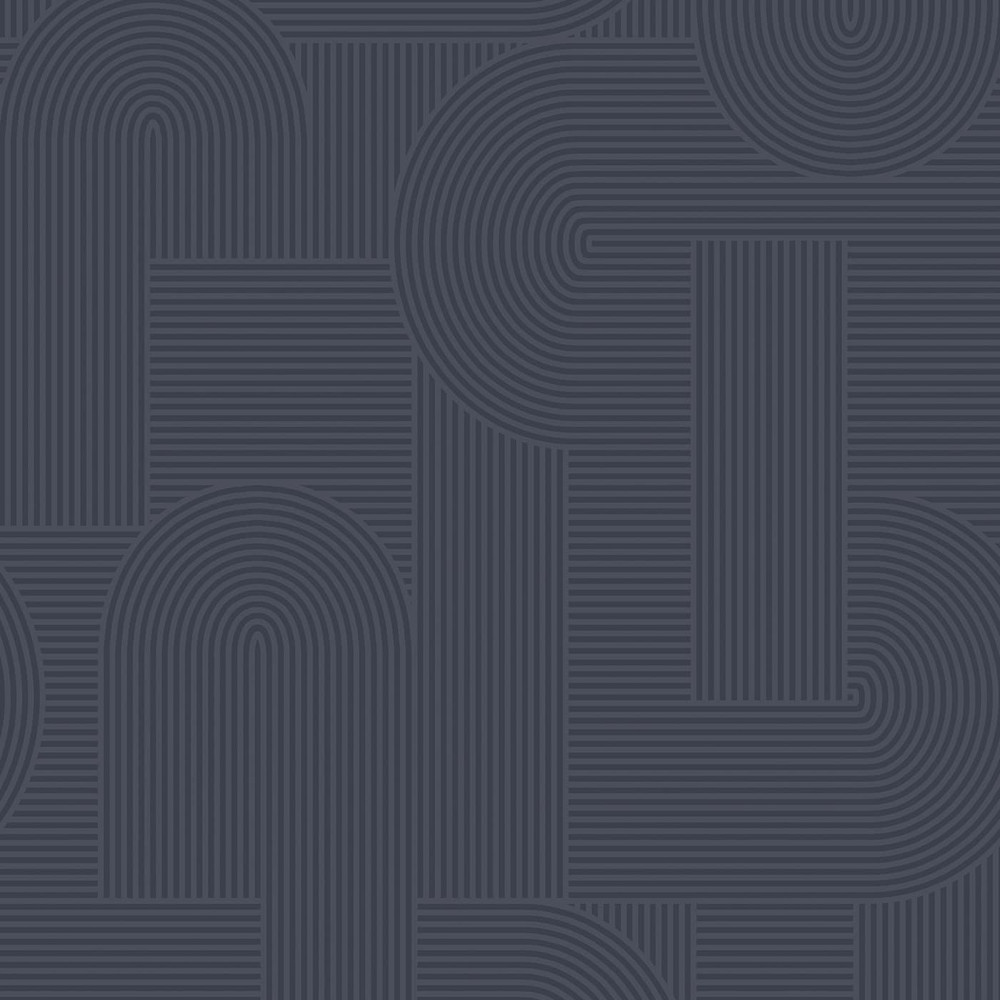 Mindful Living Navy Wallpaper