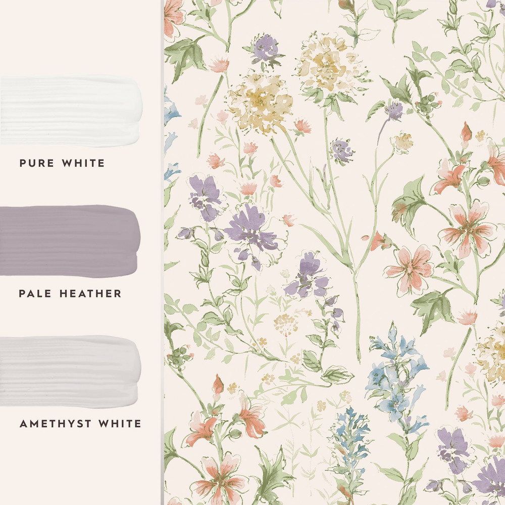 Laura Ashley Wild Meadow Chalk Pink Wallpaper