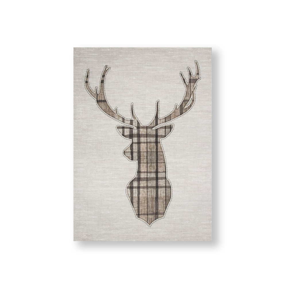 Tartan Stag Printed Canvas Wall Art