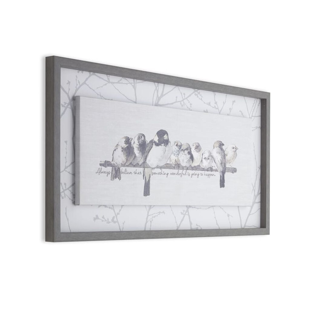 innocence birds framed floating canvas