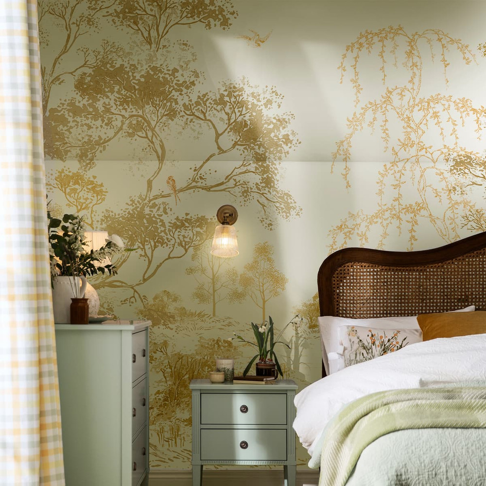 Laura Ashley Talbenny Truffle Natural Bespoke Mural