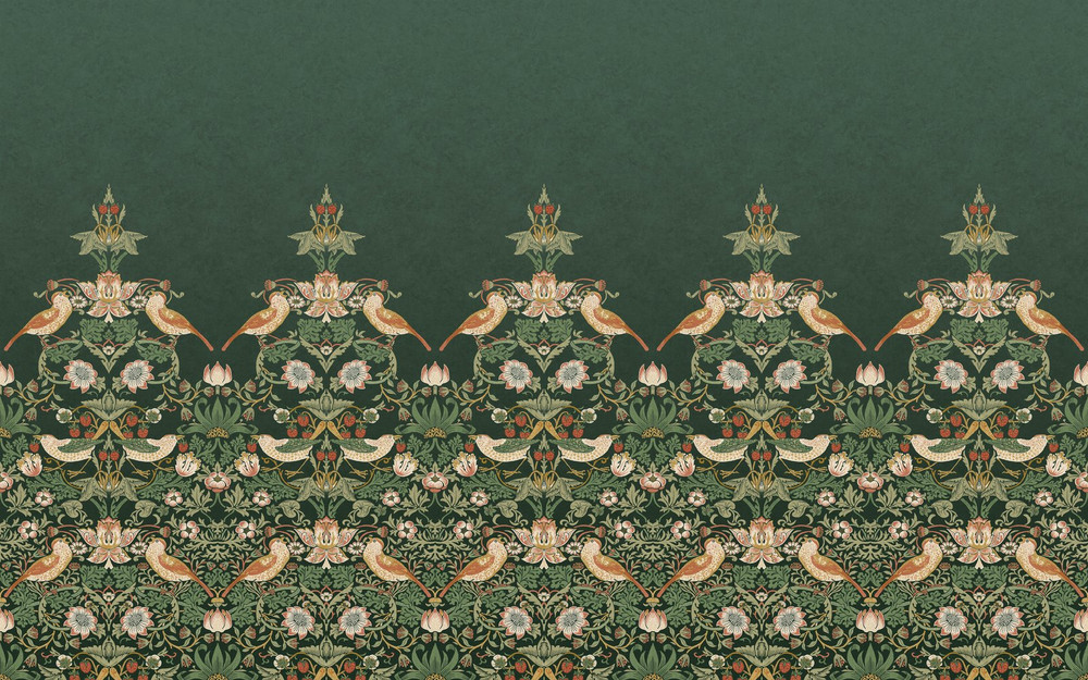 Strawberry Thief Green Bespoke Mural