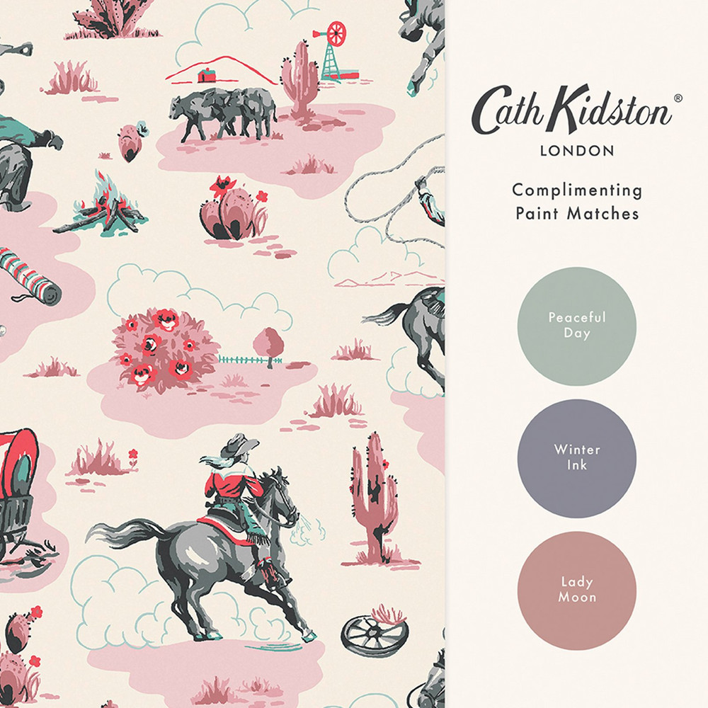Cath Kidston Cowgirls Pink Wallpaper