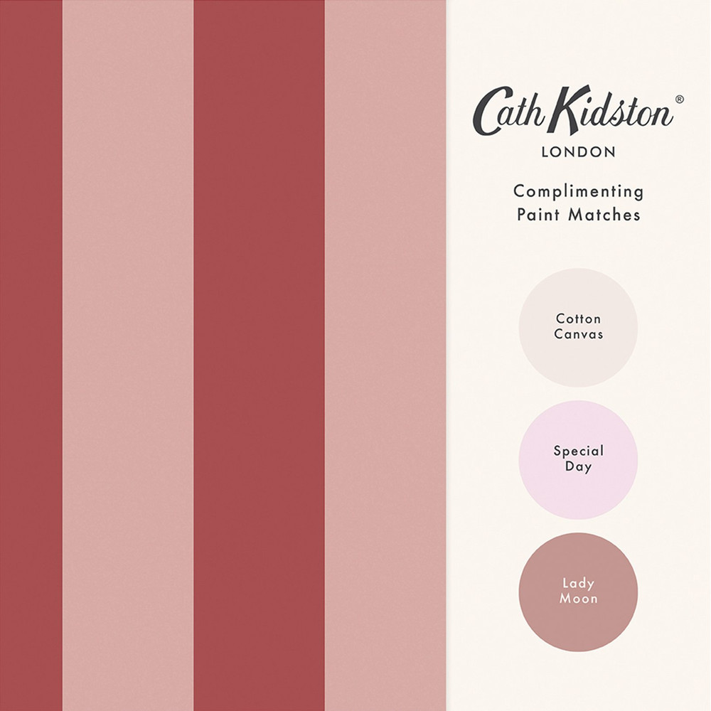 Cath Kidston Canopy Stripe Pink & Red Wallpaper