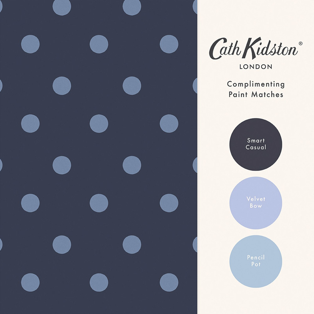 Cath Kidston Button Spot Navy Wallpaper