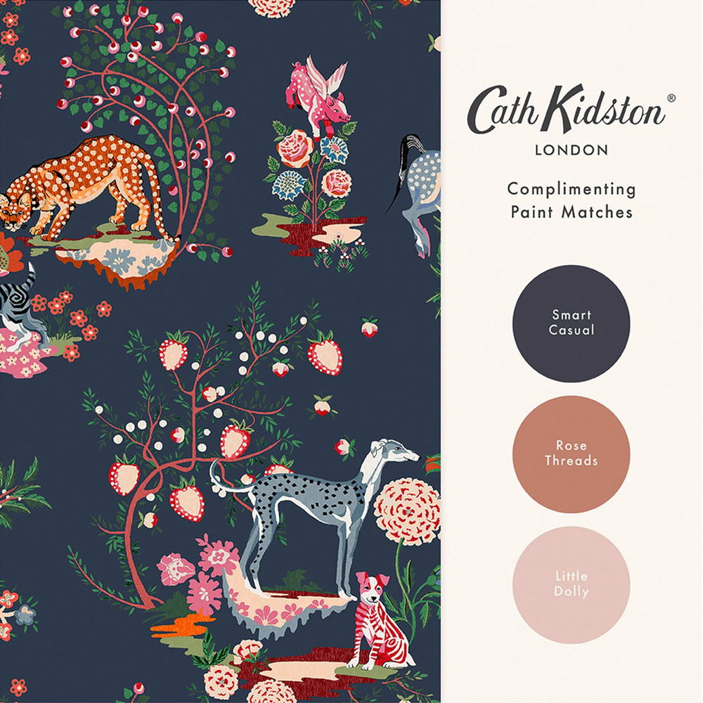 Cath Kidston Painted Kingdom Navy Wallpaper