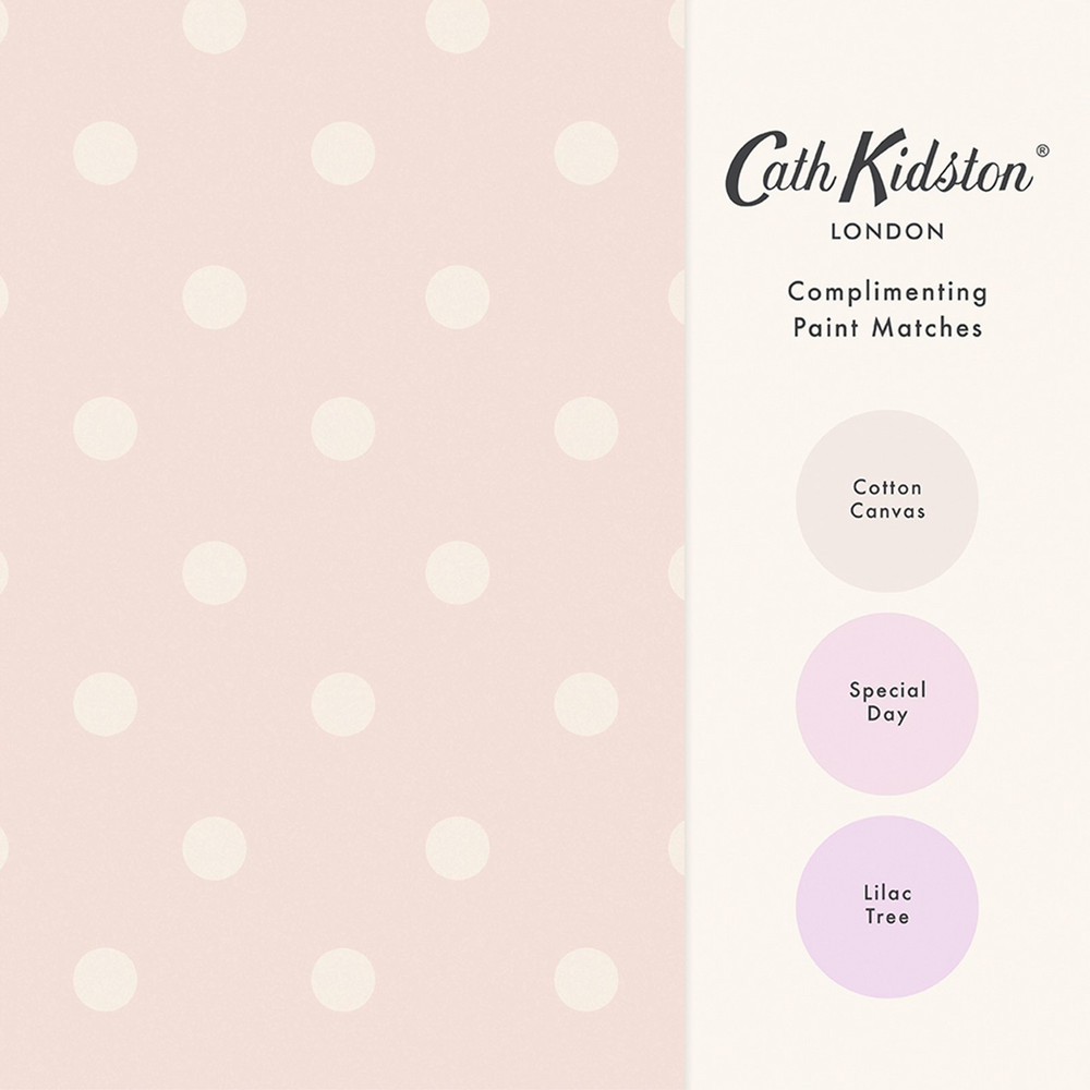 Cath Kidston Button Spot Pink Wallpaper