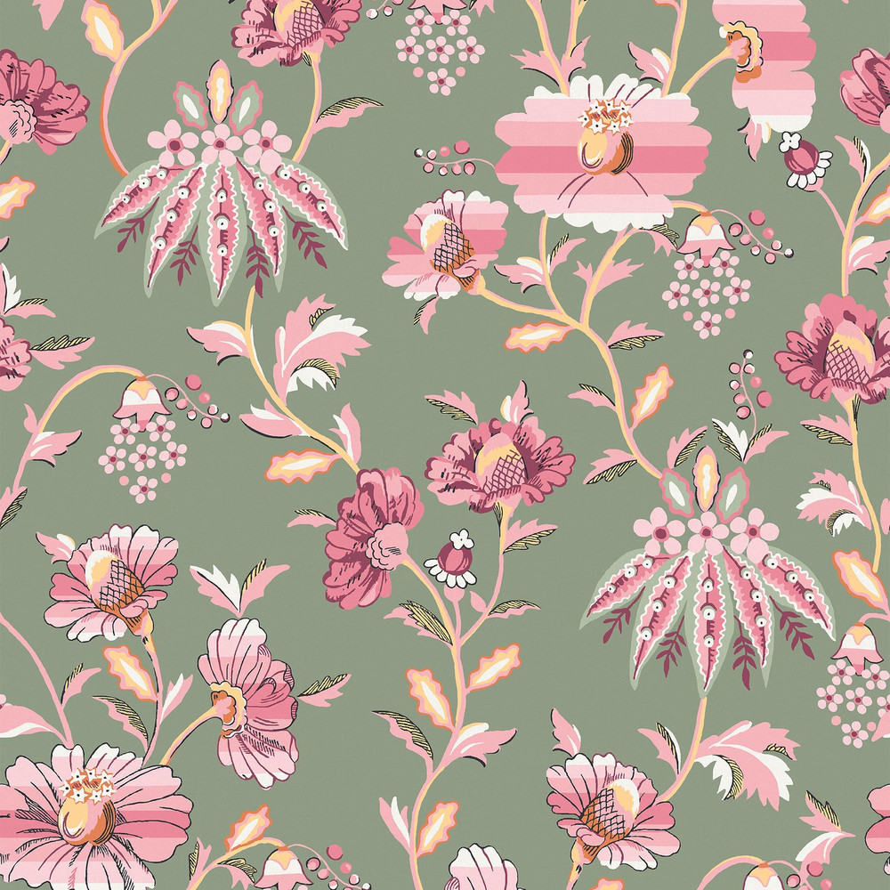 Cath Kidston Friendship Garden Sage Wallpaper