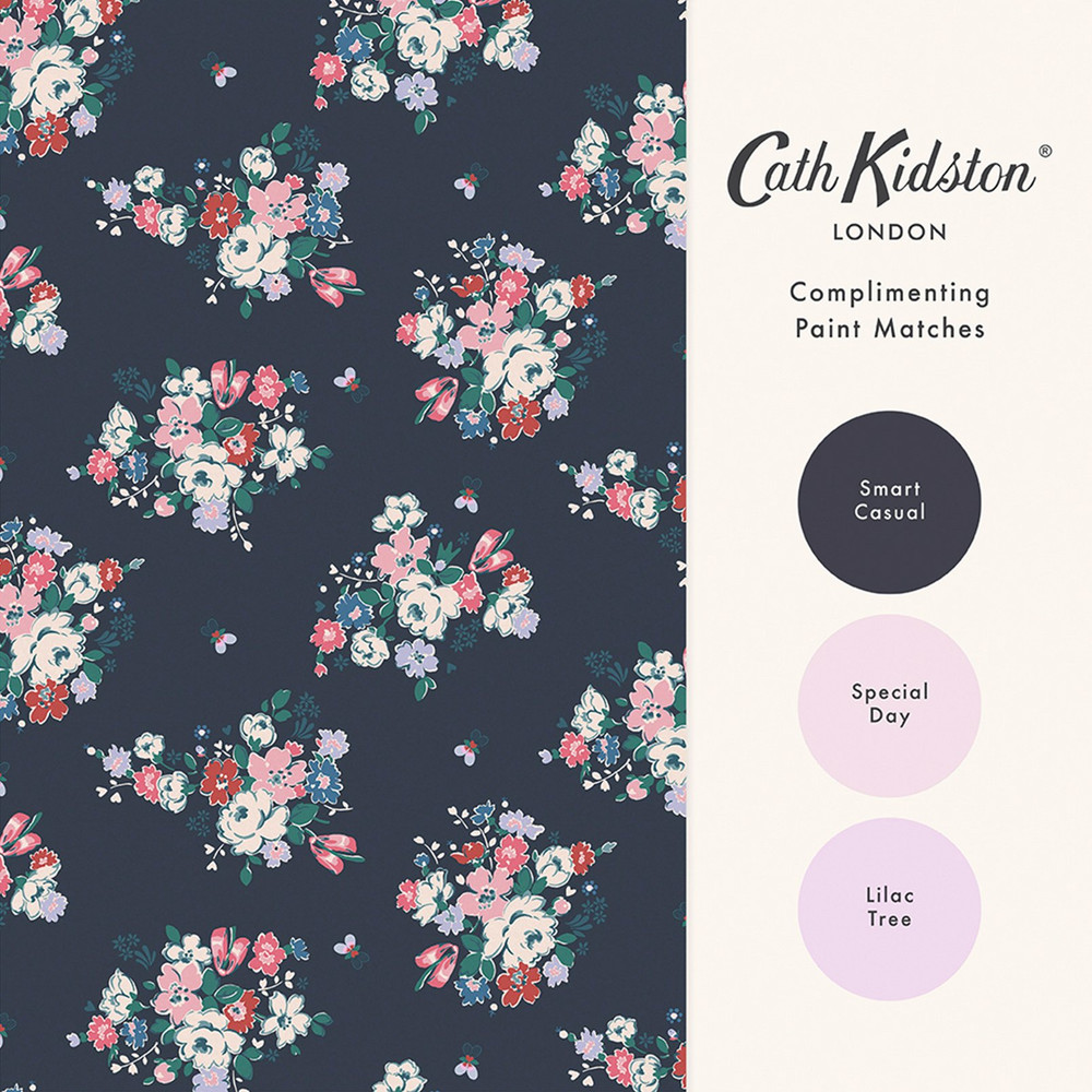Cath Kidston Clifton Floral Navy Wallpaper