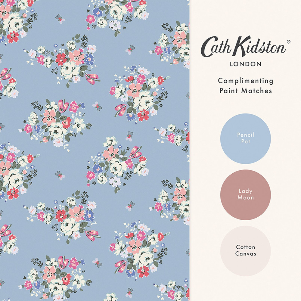 Cath Kidston Clifton Floral Blue Wallpaper