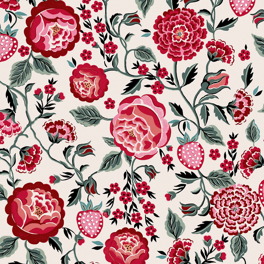 Cath Kidston Strawberry Garden Rose Wallpaper