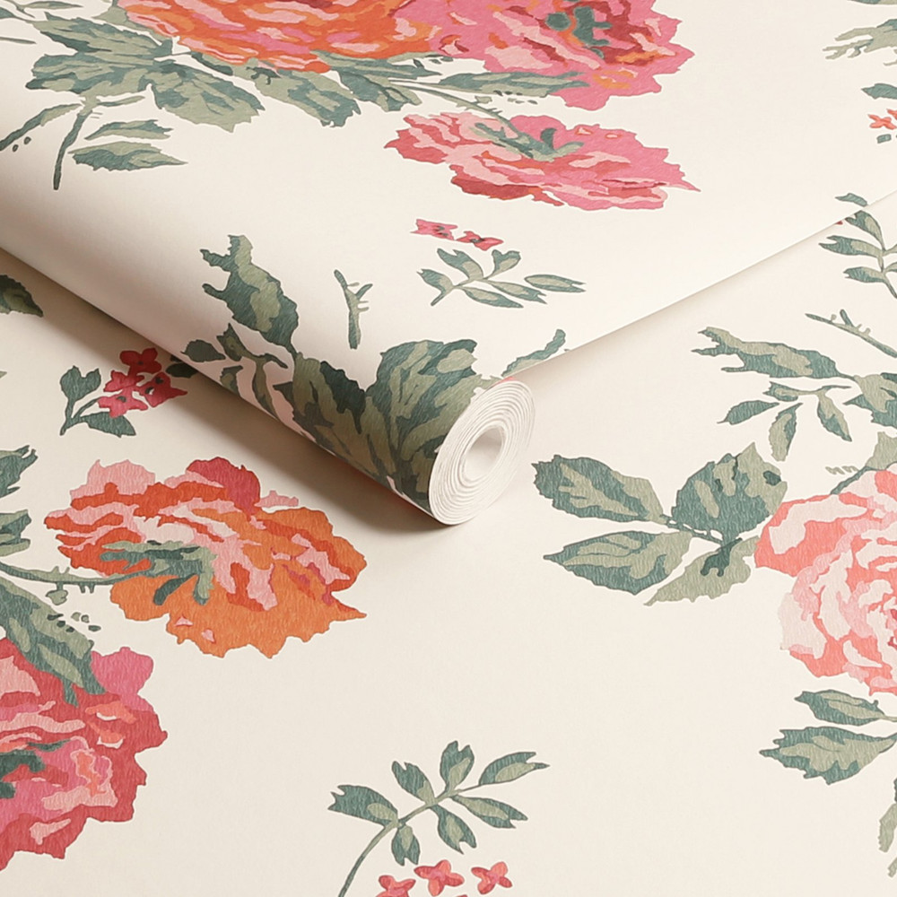 Cath Kidston Archive Rose Pink Blooms Wallpaper