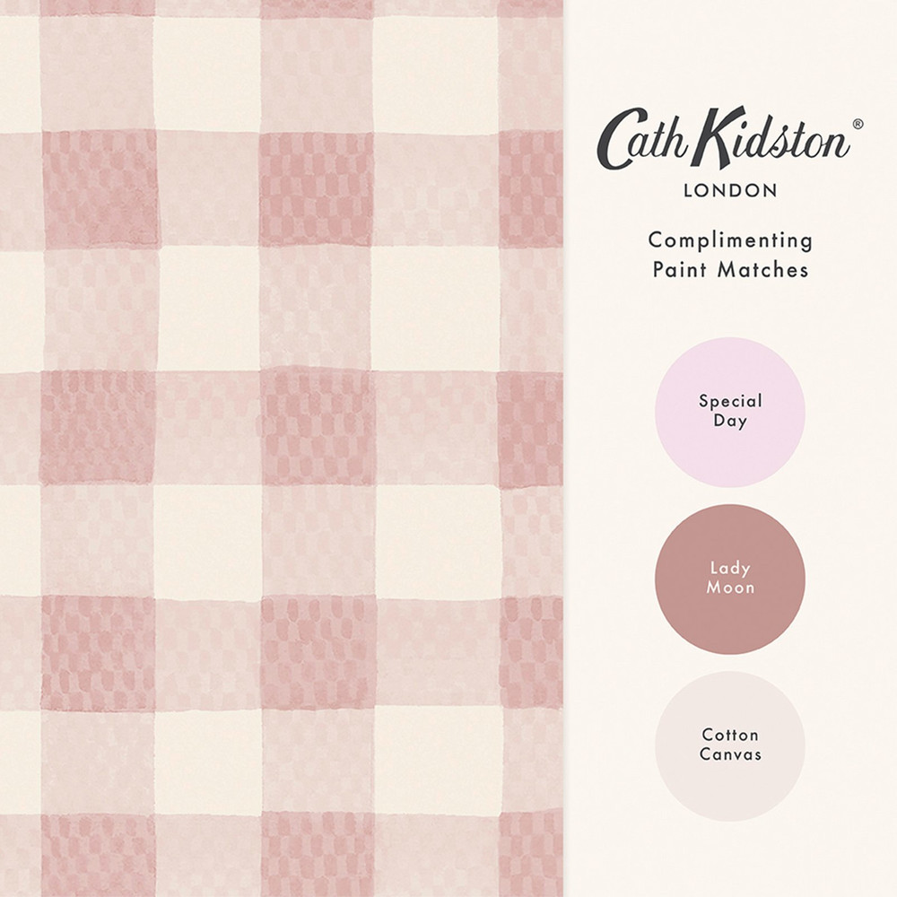 Cath Kidston Painted Gingham Pink Wallpaper