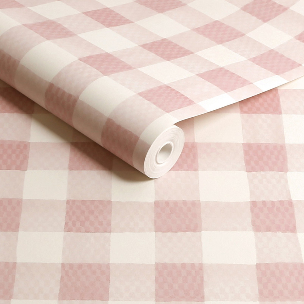 Cath Kidston Painted Gingham Pink Wallpaper