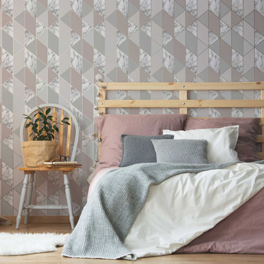 marble geo blush wallpaper