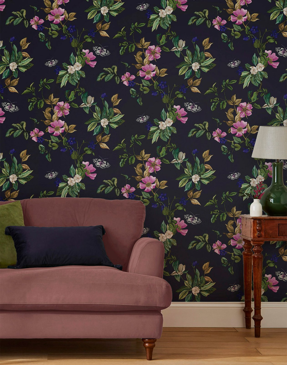 Joules Wakerly Woodland Floral French Navy Wallpaper