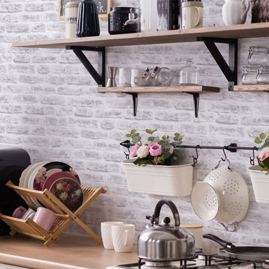 white realistic brick wallpaper