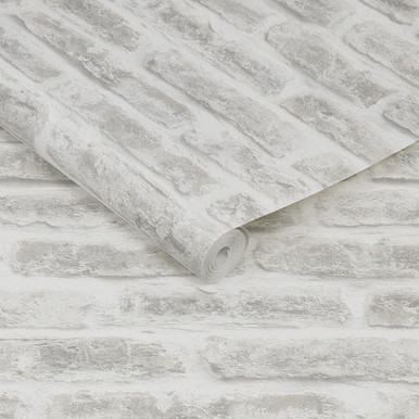 white realistic brick wallpaper