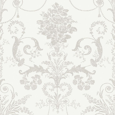 laura ashley josette dove grey & white wallpaper